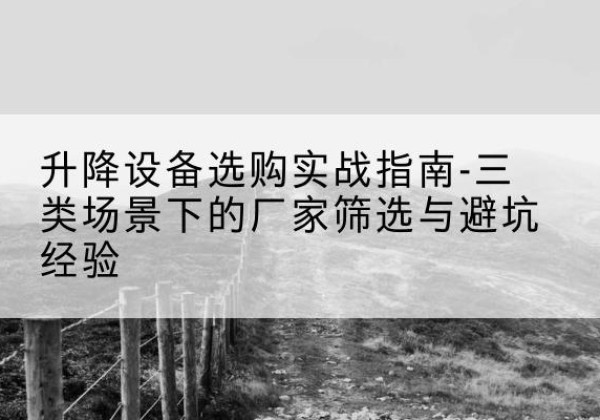 武城移动式升降机厂家推荐-升降设备选购实战指南-三类场景下的厂家筛选与避坑经验
