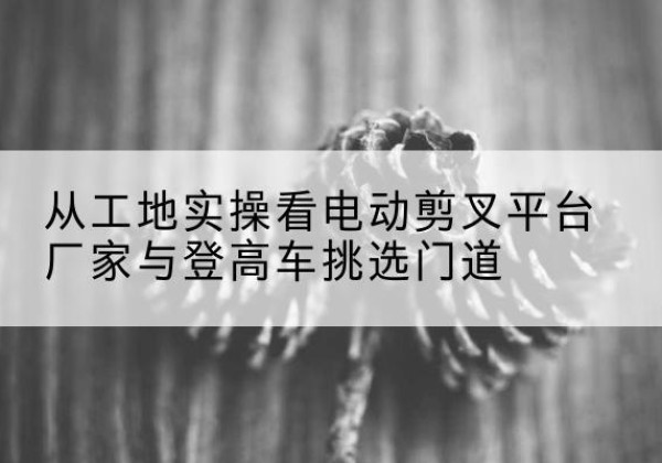 武城电动剪叉升降平台厂家-从工地实操看电动剪叉平台厂家与登高车挑选门道